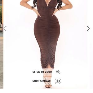 Strapless Brown Bodycon Dress🤎